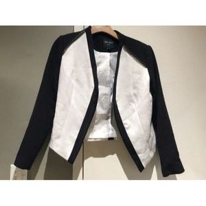 EUC I-n-s-i-g-h-t New York black/white zipper rock punky jacket fully lined sz 2